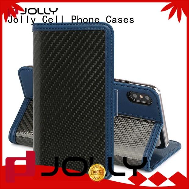 Jolly designer wallet phone case with rfid blocking features for mobile phone