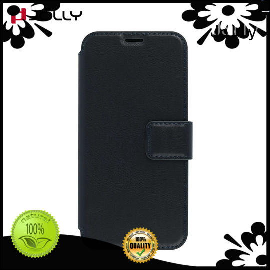 pu leather flip phone covers with slot kickstand for iphone xs