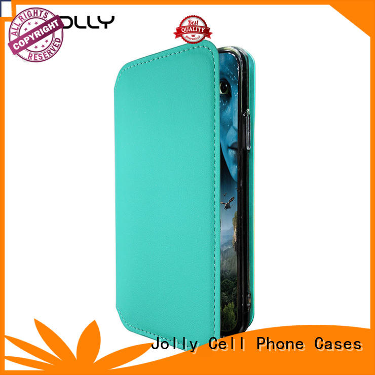 Jolly slim leather flip phone case djs for sale