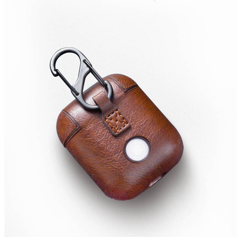 pu leather Airpods Case with button hole hollow for sale-10