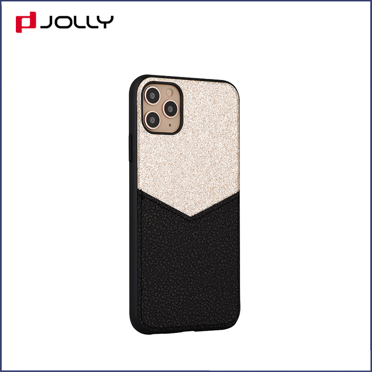 Glitter Mobile Phone Cover for iPhone 11, Fashionable Design Glitter Powder and Leather Phone Case DJS1689