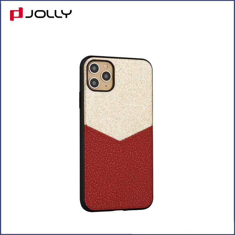 Glitter Mobile Phone Cover for iPhone 11, Fashionable Design Glitter Powder and Leather Phone Case DJS1689