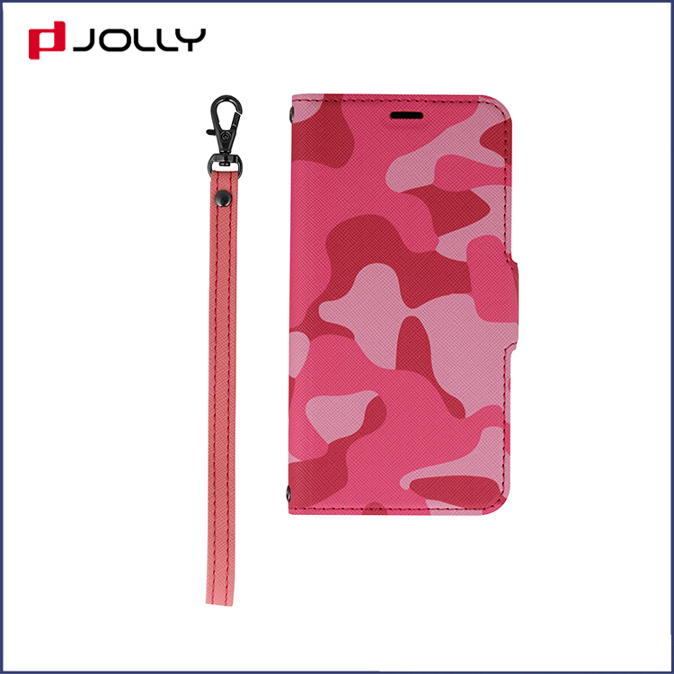 Apple iPhone 11 Pro Flip Leather Phone Case, Camo Saffiano Leather Wallet Case con correa para la muñeca DJS1646