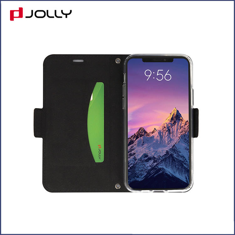 Jolly magnetic flip phone case with slot kickstand for iphone xs