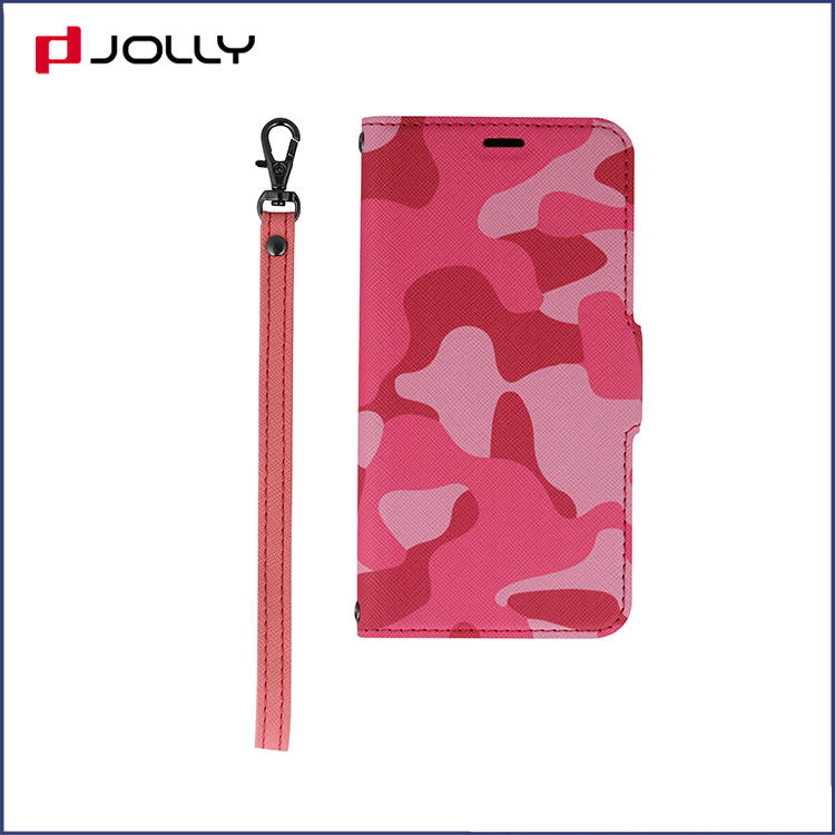 Jolly folio leather phone case with slot kickstand for sale