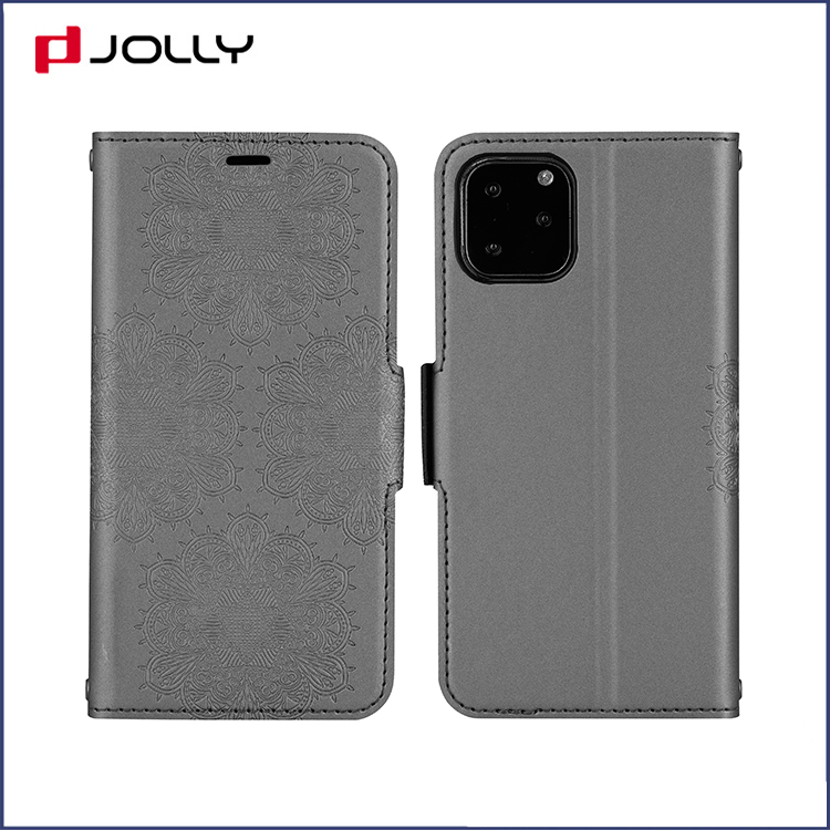 Funda de teléfono de cuero con tapa para iPhone 11 Pro de Apple, funda Cartera de cuero con elemento de sensación de moda DJS1679