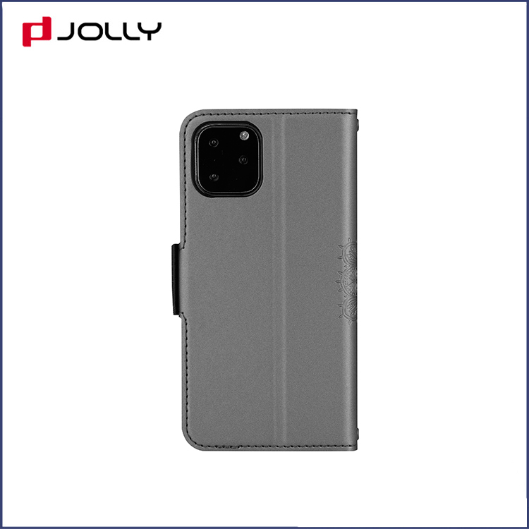 Funda de teléfono de cuero con tapa para iPhone 11 Pro de Apple, funda Cartera de cuero con elemento de sensación de moda DJS1679