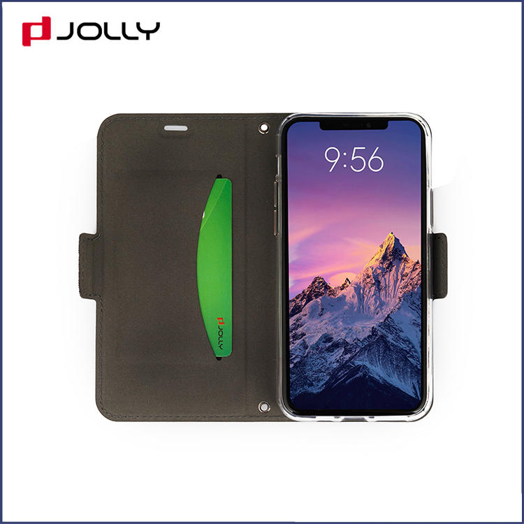 pu leather leather phone case with id and credit pockets for iphone xs