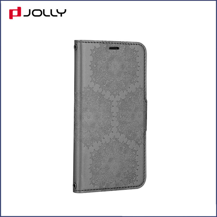 folio leather phone case with slot kickstand for mobile phone