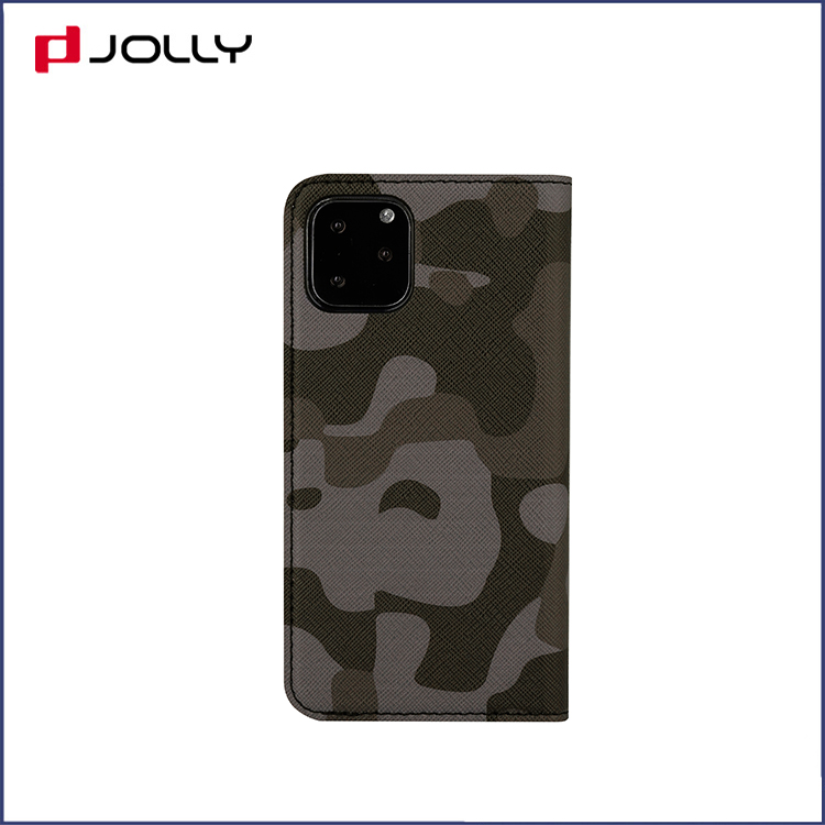 Kick Stand Apple iPhone 11 Pro Flip Leather Phone Case, Unique Camo Element Leather Wallet Case with Card Slot DJS1637