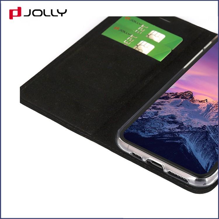 Jolly top personalised leather phone case with slot kickstand for iphone xs
