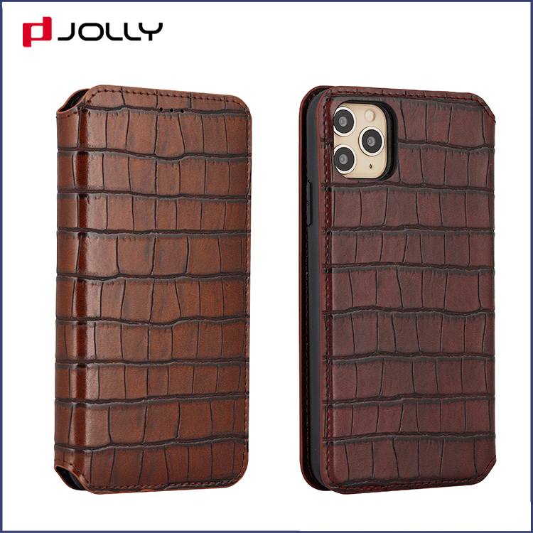 Anti-Shock Apple iPhone 11 Pro Flip Leather Phone Case,Unique Croco Element Leather Wallet Case DJS1625