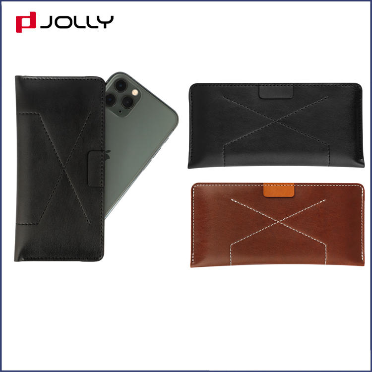 Clssic Design 5.8 Inches Mobile Phone Bag, Universal Leather Mobile Phone Case with Back Side Card Slot DJS1673