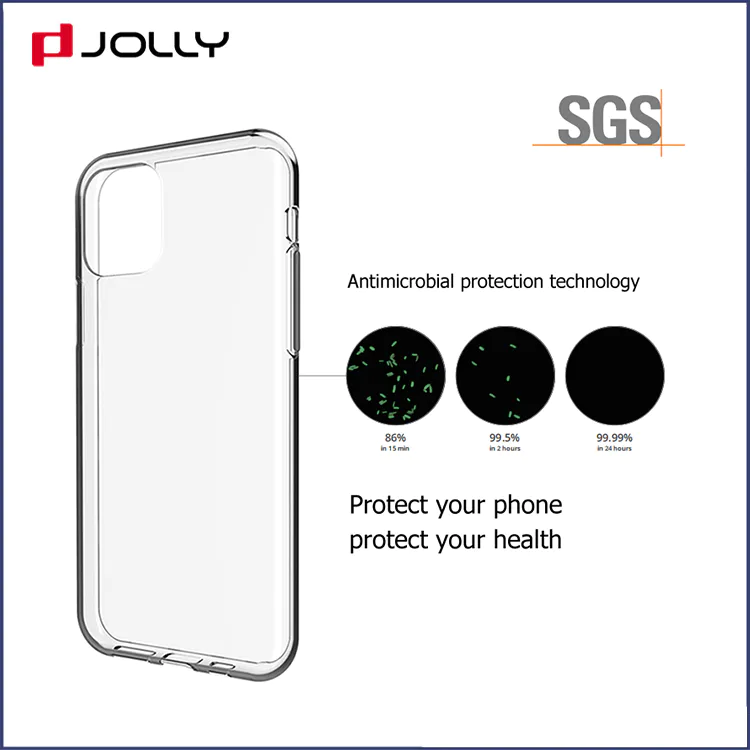 Funda para teléfono iPhone 11 Pro Max, funda para teléfono con cristal antibacteriano de TPU