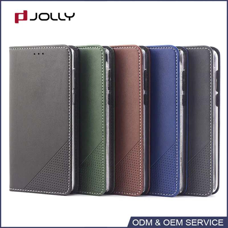 Premium leather flip phone case with card slots